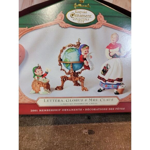 Hallmark 2001 lettera Globus mrs Claus ornament Xmas Decor set - Picture 3 of 5
